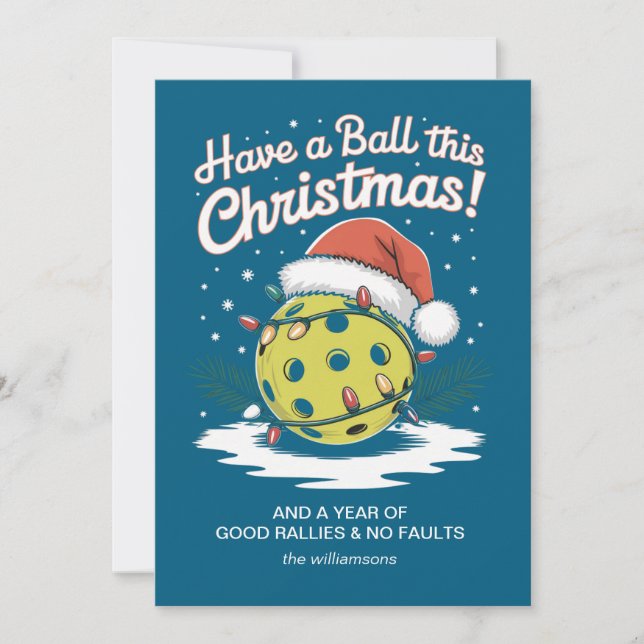 Den fina Pickleball-julen Ljus Din Hälsning Julkort (Framsida)