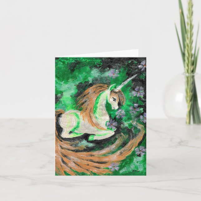 Den finger målade unicornen kort (Framsida)