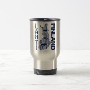Den FINLAND KARTAmuggen - Lahti - välj stil, färg Resemugg