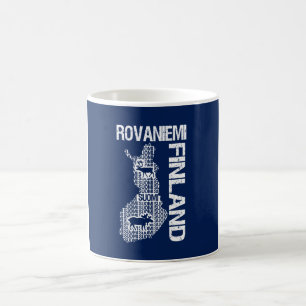 Den FINLAND KARTAmuggen - Rovaniemi - välj stil, Kaffemugg