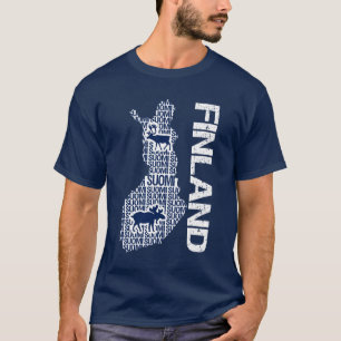Den FINLAND KARTAskjortan - välj stil & färga T-shirt