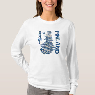 Den FINLAND KARTAskjortan - välj stil & färga Tee