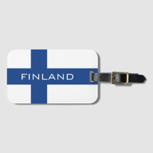 Den finlandssvenska flagga av den Finland Bagagebricka