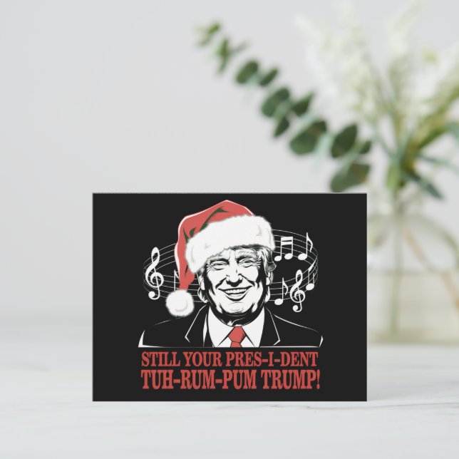 Den finne julpresidenten Trump Pajamas Ugly Julaft Helg Vykort (Stående Fram)