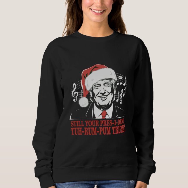 Den finne julpresidenten Trump Pajamas Ugly Julaft T Shirt (Framsida)