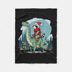 Den finne julraccoon Riding Dinosaur Trex Anima Fleecefilt