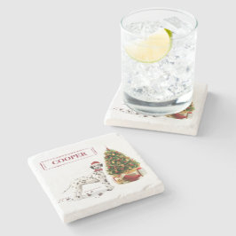 Den finniga jul Dalmatien Hund och Träd Stenunderlägg