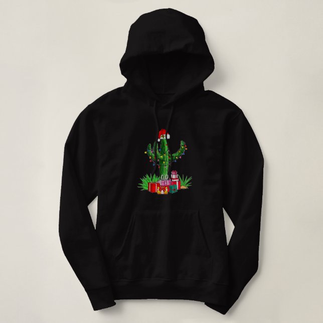 Den finniga jultomten Ljus Cactus Santa Hat Älskar T Shirt (Design framsida)