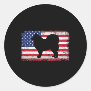 Den finska Hund Lapphund 4 juli Patriotic America Runt Klistermärke