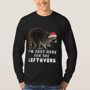 Den finstilt Cute Raccoon jultomten Hat för Thanks T Shirt