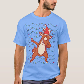 Den finstilt juldabbing Reindeer jul Ljus T Shirt