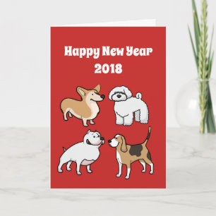 Den finstilta Cute Gott nytt år under Hund 2018 Helgkort