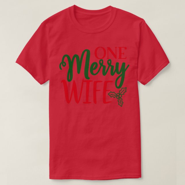Den finstilta julklappen en Merry-frun T Shirt (Design framsida)