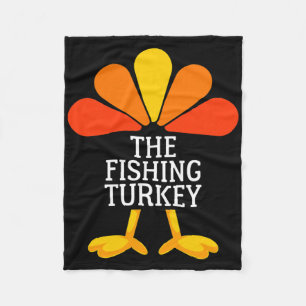 Den fiskande kalkonen rolig Thanksgiving-matchande Fleecefilt
