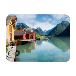 Den Fjaerlandsfjord fjorden landskap i norge Magnet