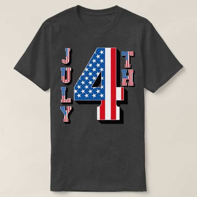 Den fjärde amerikanska Flagga T Shirt (Design framsida)