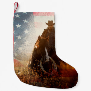 Den fjärde cowboyen porträtt liten julstrumpa