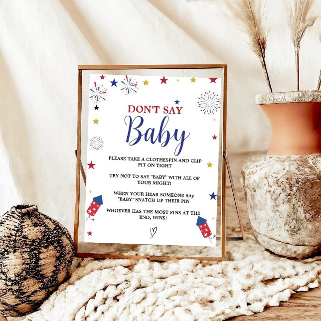 Den fjärde jjuli, säg inte baby, babyduschspel poster (Skapare uppladdad)