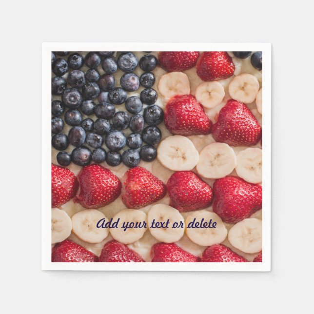 Den fjärde juli amerikanska USA flagga Faux Fruit Pappersservett (Framsidan)
