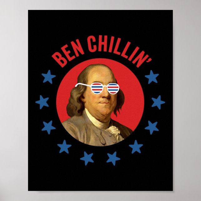 Den fjärde juli - Ben Chillin' - Chill Ben Frank Poster (Framsidan)