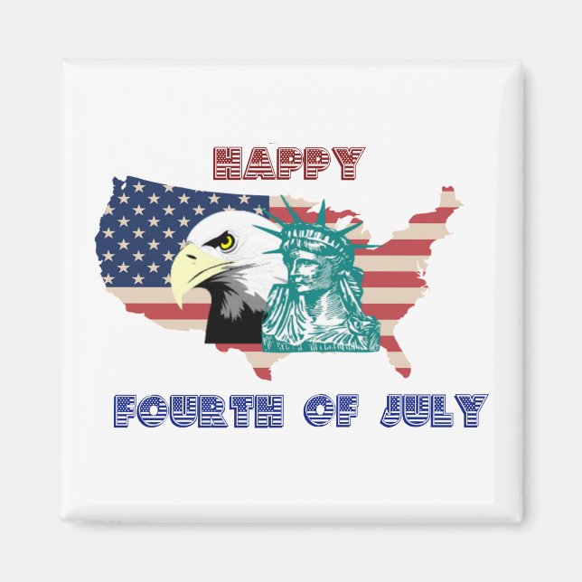 Den fjärde juli: illustration av den amerikanska f magnet (Framsidan)