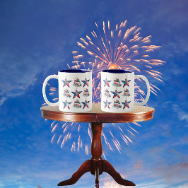 Den fjärde juli: "Land of the Free" Coffee Mugg