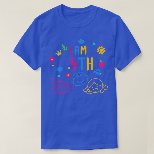 Den fjärde klass-Barns födelsedag-barndagen för po T Shirt (Design framsida)