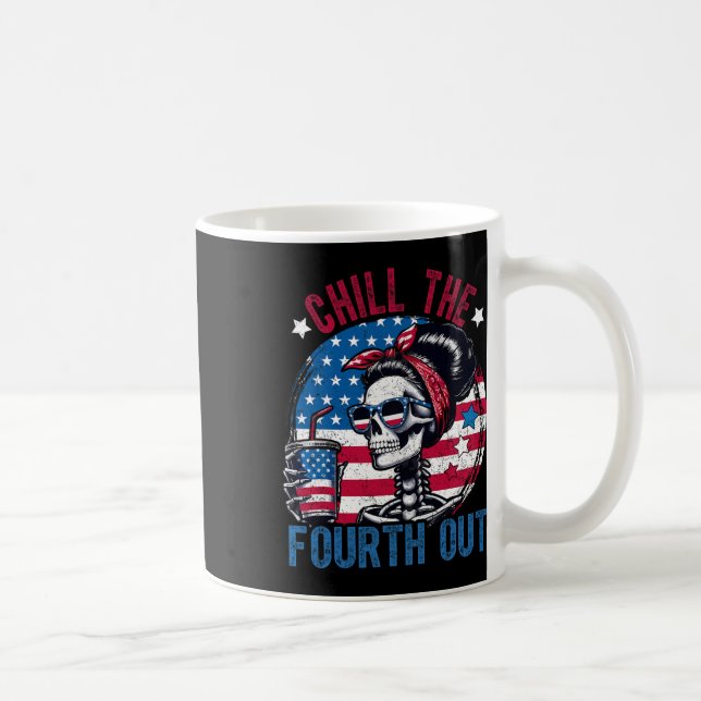 Den fjärde utmärkelsen Skeleton 4 juli Patrioti Kaffemugg (Höger)