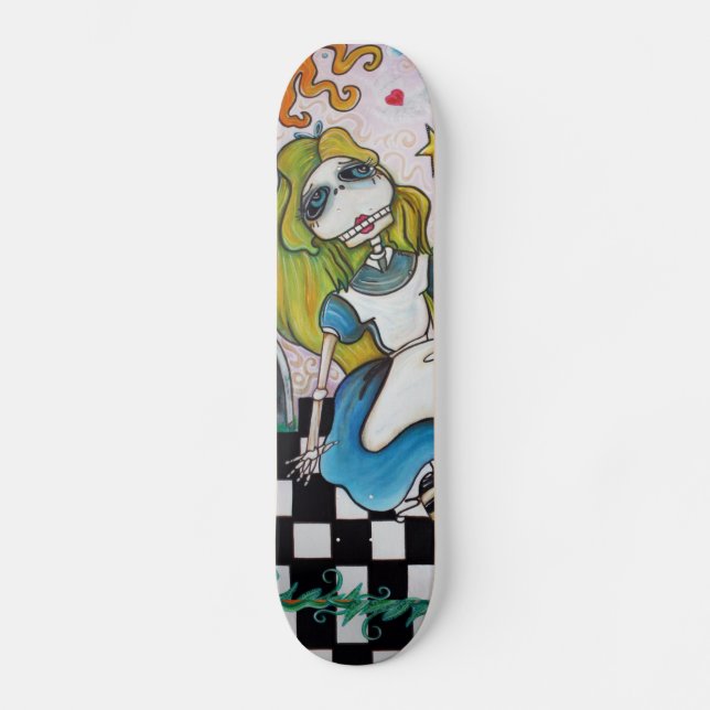 Den fla Alice skateboarden Mini Skateboard Bräda 18,5 Cm (Framsida)