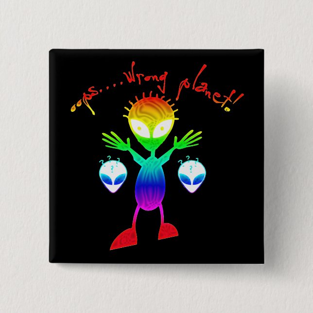 Den fla planetfrämlingen knäppas knapp (Framsida)