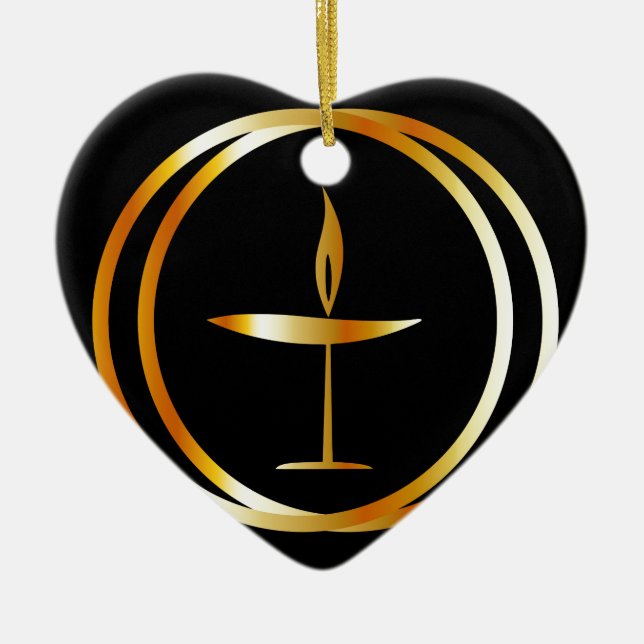 Den flammande bägare julgransprydnad keramik (Framsidan)