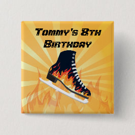 Den flammande skridskoåkningen klämmer fast knapp