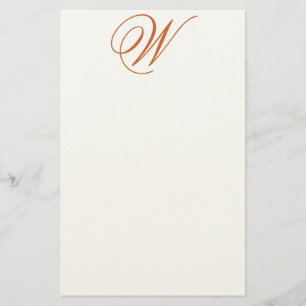 Den Flemish redigerbara monogramen för W klädde Brevpapper