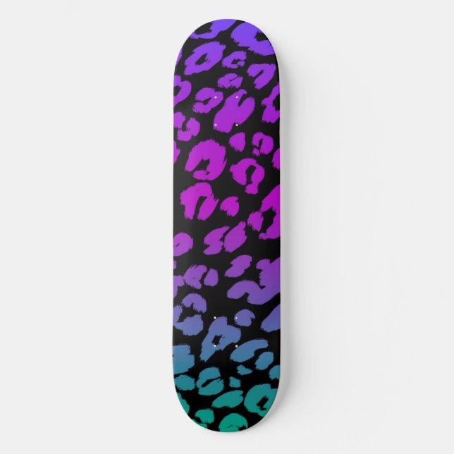 Den flerfärgade leopardserien Design 1 Mini Skateboard Bräda 18,5 Cm (Framsida)