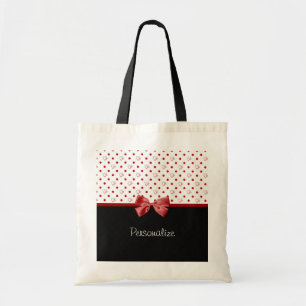 Den flickaktigt röda och svart polkaen pricker tygkasse