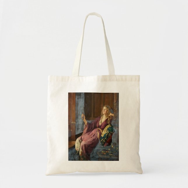 Den flirtiga lilla rackan (av John Collier) Tygkasse (Framsidan)