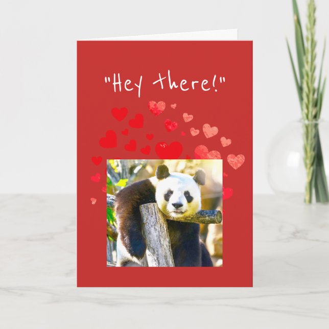 Den Flirty Pandabjörnen gör valentin dagsakkunnig Helgkort (Framsida)