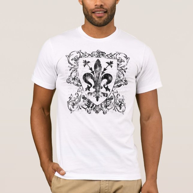 Den Florentine manar Fleur-de-lis tänder skjortan Tee (Framsida)