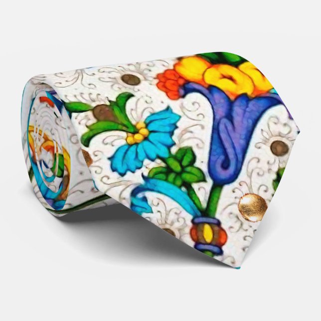 DEN FLORENTINE RENAISSANCEBLÅTTBLOMMIGTEN VIRVLAR SLIPS (Rullad)