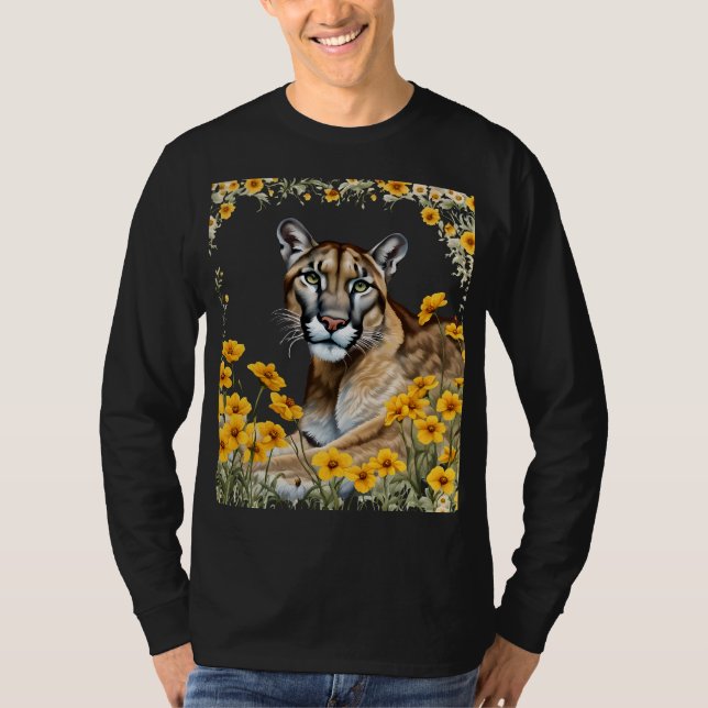 Den floridanska pantern med Coreopsis-kant klippt T Shirt (Framsida)