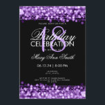 Den flott 18th födelsedagsfesten Sparkles lilor Inbjudningar<br><div class="desc">Den eleganta & flott 18th födelsedagsfesten Sparkles den purpurfärgade inbjudanmallen. Att presentera ljus,  stränger och sparkles. Matcha tillgängliga produkter.</div>