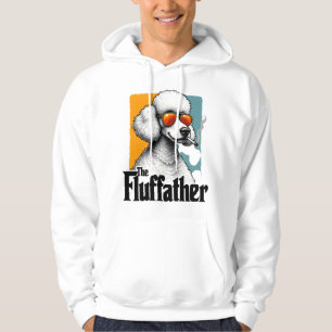 Den Fluffather Poodle Vintage Roliga Hund Mafia Ve Hoodie