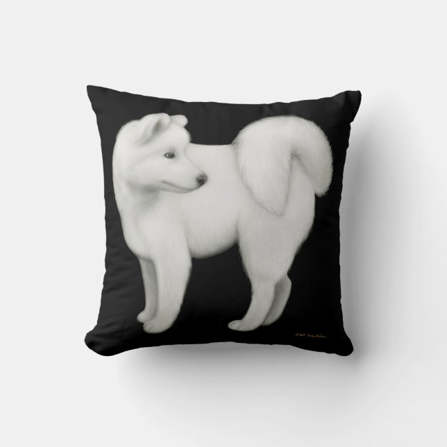 Den fluffiga vitSamoyedhunden kudder Kudde (Framsida)