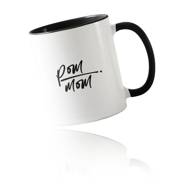 Den fluffigaste kärleken: Fancy Script POM MOM Mugg (The Fluffiest Love: Fancy Script POM MOM Mug)