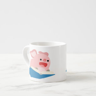 Den flygande Bok och Tecknad Gris Espresso Mugg Espressomugg