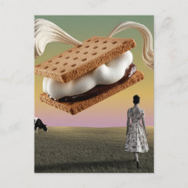 Den flygande chokladmarshmellow cracker eftersert vykort