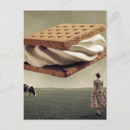 Den flygande chokladmarshmellow fyllda Behandlinge Vykort