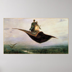 Den flygande mattan Fantasy Art Poster Skriv ut