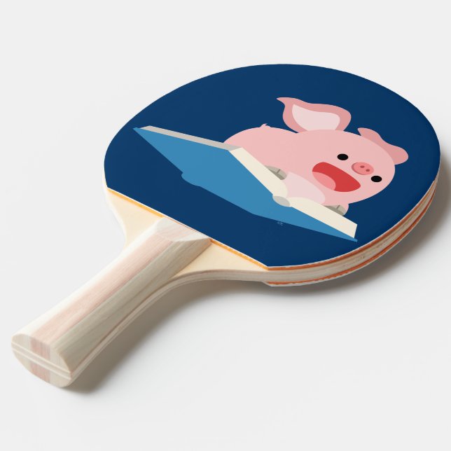 Den flygande Ping Pong Paddle Bok och Tecknad Pingisracket (Frontvinkel)