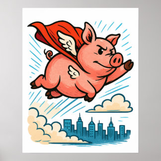 Den flygande superhjälten Gris Poster
